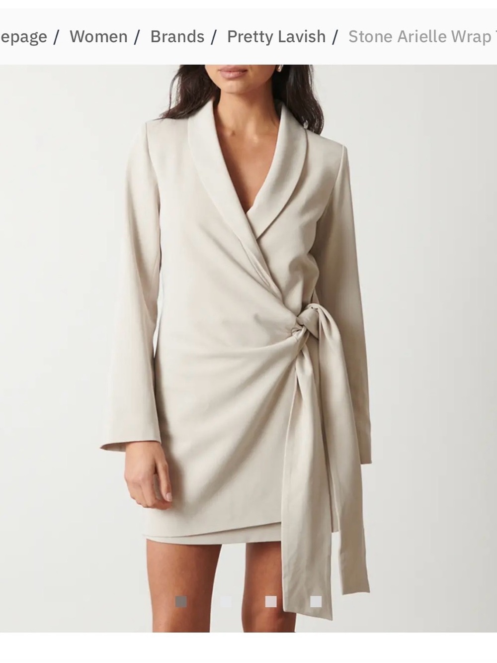 Commense Stone Wrap Long-Sleeve Dress